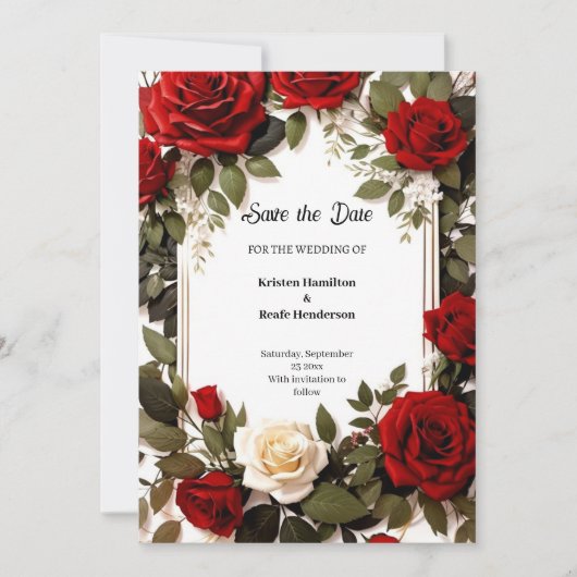 ウェディング日付カードを保存 セーブザデート (正面)