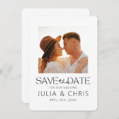 ウェディング日付カードを写真付きで保存 招待状 (正面/裏面)