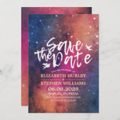 ウェディング日付シックな星の空の星座を保存 セーブザデート (正面/裏面)