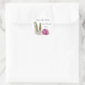 ウェディング日付シールを保存 ラウンドシール (バッグ)