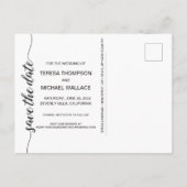 ウェディング日付スクリプトのモダン写真を保存 ポストカード (裏面)