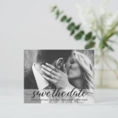ウェディング日付スクリプトのモダン写真を保存 ポストカード (スタンド正面)