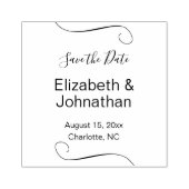 ウェディング日付スクリプトの保存エレガント文字テンプレート ラバースタンプ (インプリント)