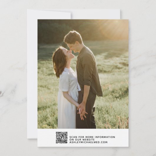 ウェディング日付スクリプトシック2写真QRコードを保存 セーブザデート (裏面)