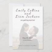 ウェディング日付テンプレートを写真と一緒に保存 招待状 (裏面)