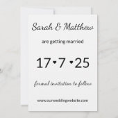 ウェディング日付テンプレートを写真と一緒に保存 招待状 (裏面)