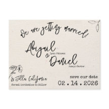 ウェディング日付ポストカードヴィンテージミニマリストの保存