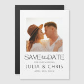 ウェディング日付マグネットを写真と一緒に保存 (正面/裏面)