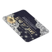 ウェディング日付レースひまわりストリングライトを保存 マグネット (右側)