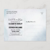 ウェディング日付保存ティール（緑がかった色）金ゴールドゲートGeodeスライス 案内ポストカード (裏面)