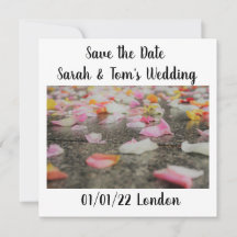 ウェディング日付保存バラ花びら