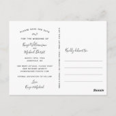 ウェディング日付保存フォトスクリプト植物緑 ポストカード (裏面)