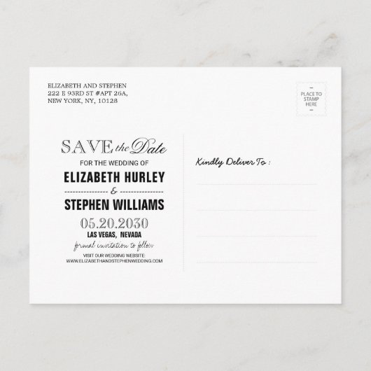 ウェディング日付保存フローラ羽ブルゴーニュ赤 案内ポストカード (裏面)