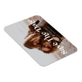 ウェディング日付保存レトロミニマル写真写真 マグネット (右側)