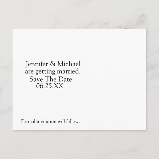 ウェディング日付保存写真テンプレート 案内ポストカード (裏面)