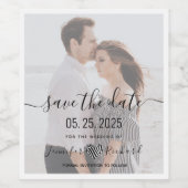 ウェディング日付保存招待状 ワインラベル (シングルラベル)