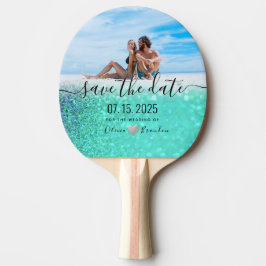 ウェディング日付保存招待状 卓球ラケット