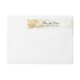 ウェディング日付保存金ゴールドグリッターライト ラップアラウンドラベル