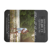 ウェディング日付磁石を保存 マグネット (横)