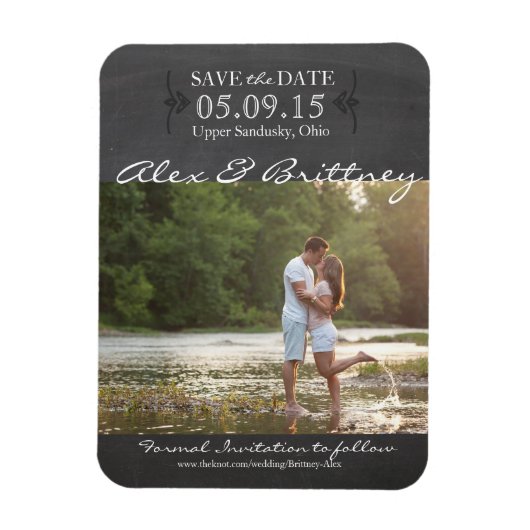 ウェディング日付磁石を保存 マグネット (縦)