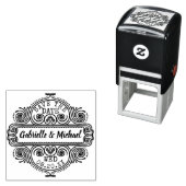 ウェディング日付華美ヴィンテージ枠カスタム保存 セルフインキングスタンプ (インサイチュ)