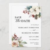 ウェディング日付1 Bテンプレート 招待状 (正面/裏面)