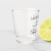 ウェディング日付、ケーキ、カクテルを保存 ショットグラス (左)