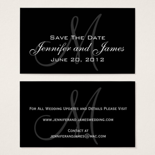 ウェディング日付Webサイトカードを保存 (正面&裏面)