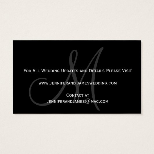 ウェディング日付Webサイトカードを保存 (裏面)