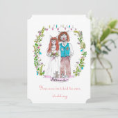 ウェディング猫デザイン 招待状 (スタンド正面)