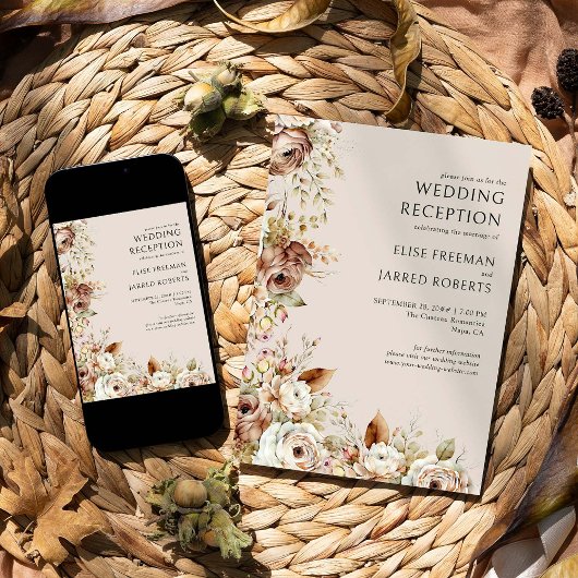 ウェディング素朴レセプションのみ国フローラ 招待状