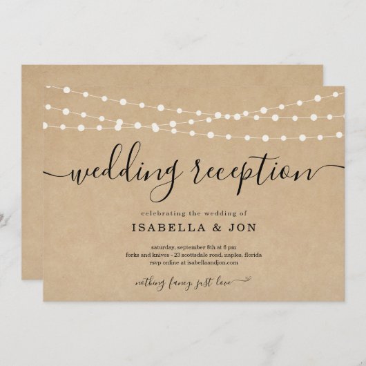 ウェディング素朴レセプションのみ招待状 案内状 (正面/裏面)