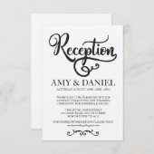 ウェディング素朴レセプションカードエレガントスクリプト 招待状 (正面/裏面)