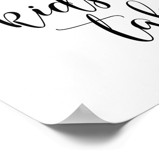 ウェディング素朴レセプションキッズテーブルサイン ポスター (角)