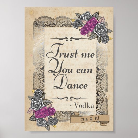 ウェディング素朴レセプションサイン ポスター (正面)