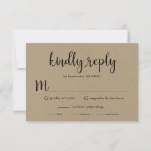 ウェディング素朴レセプションRSVPカード 出欠カード (正面)