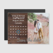 ウェディング素朴日付を保存するフォトカレンダー マグネット招待状 (正面/裏面)