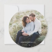 ウェディング素朴日付を保存する写真ウッドカットプリント 招待状 (裏面)