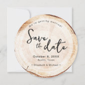 ウェディング素朴日付を保存する写真ウッドカットプリント 招待状 (正面)