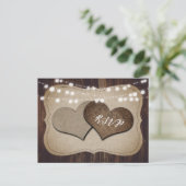 ウェディング素朴RSVPはがき食事選択 インビテーションポストカード (スタンド正面)