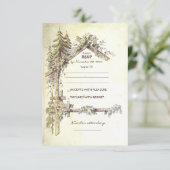 ウェディング素朴RSVPカード 出欠カード (スタンド正面)