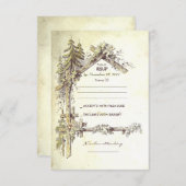 ウェディング素朴RSVPカード 出欠カード (正面/裏面)