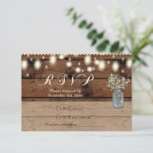 ウェディング素朴RSVPカード、RSVPカード素朴、 出欠カード (スタンド正面)