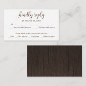 ウェディング素朴RSVP結婚 Wood's エンクロージャーカード (正面/裏面)