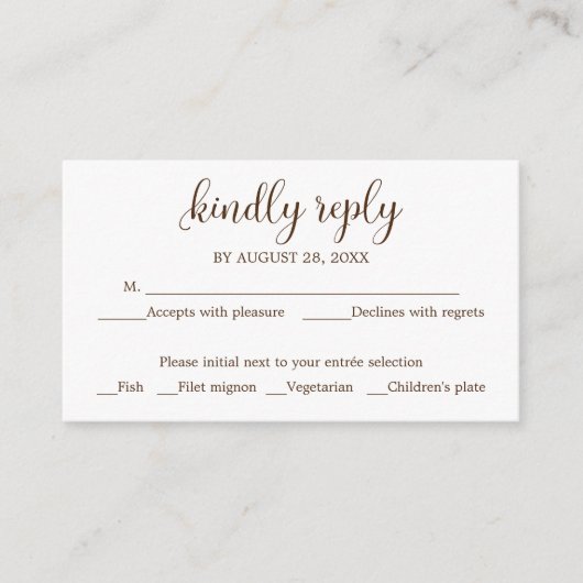 ウェディング素朴RSVP結婚 Wood's エンクロージャーカード (正面)