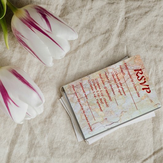 ウェディング素朴RSVP自然デザイン 出欠カード