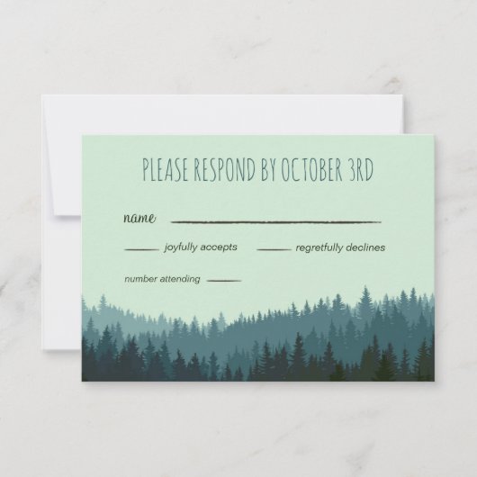 ウェディング素朴RSVP in the Mountains 出欠カード (正面)