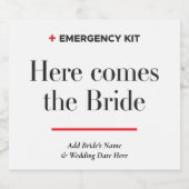 ウェディング緊急キット ワインボトルラベル 結婚式の贈り物 スパークリングワインラベル (シングルラベル)