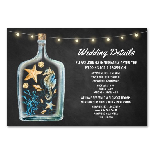 ウェディング航海のレセプションカード テーブルナンバー (正面)