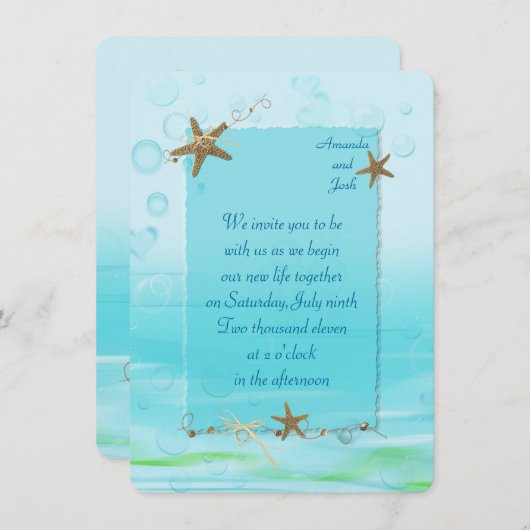 ウェディング航海の招待 招待状 (正面/裏面)